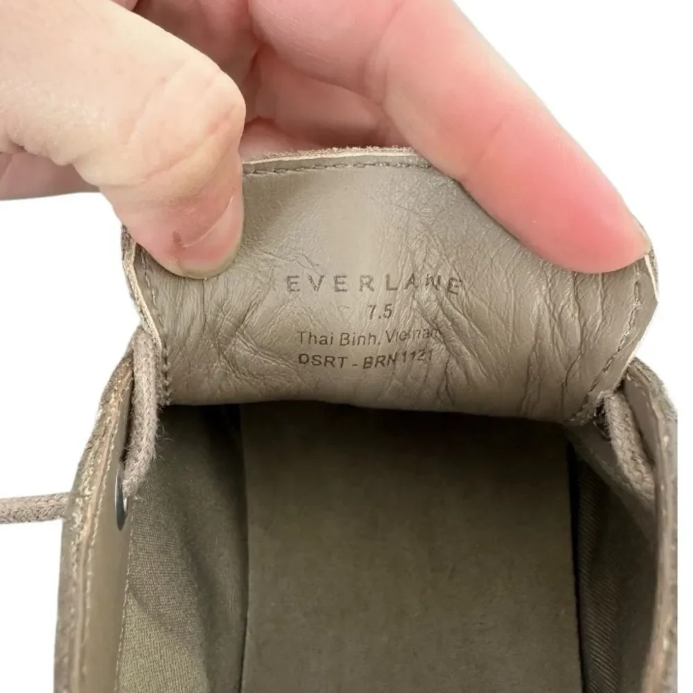 EVERLANE Mens The Desert Lace up BOOTS Size 7.5 Sepia Suede